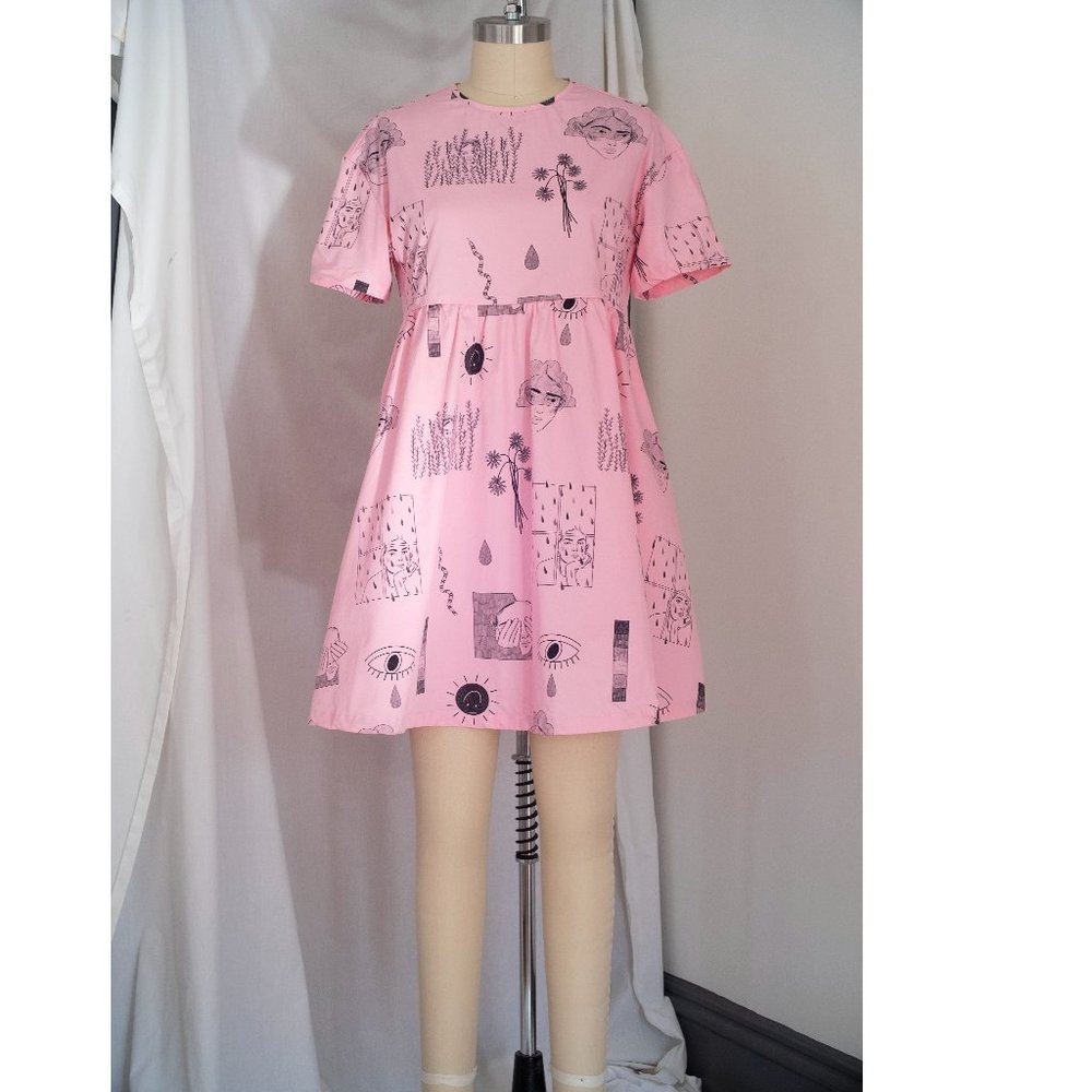 Lazy Oaf Manjit Thapp Pink Dress UK 8/ US 4